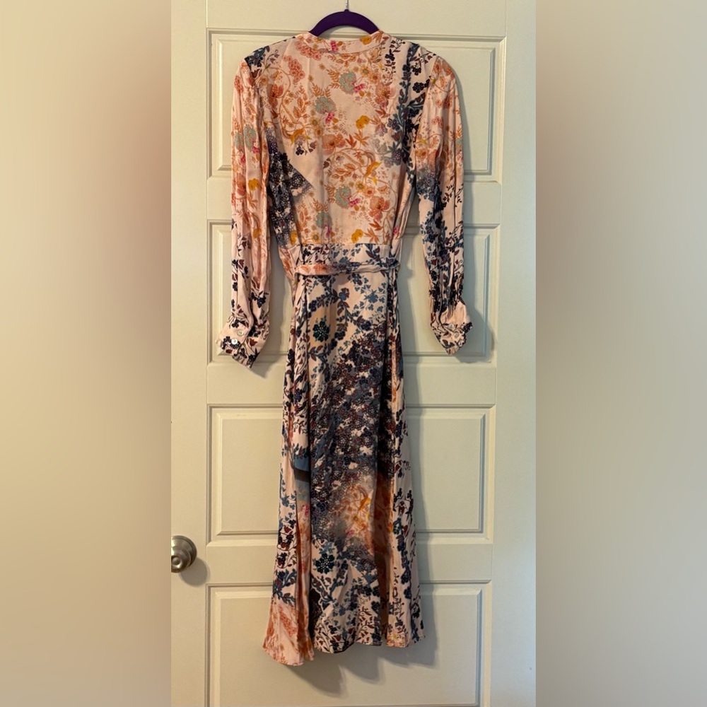 Soft Surroundings Floral Long Sleeve Dress - Pink and Blue